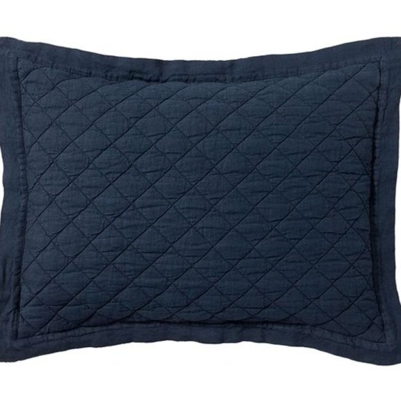 Pottery Barn Bedding Pottery Barn Navy Belgian Flax Linen Diamond